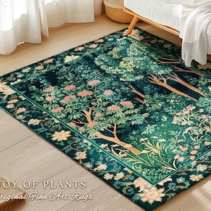 Dark Woodland Whimsical Forest Rug | Whimsigothic Folklore Inspired Room Decor Ethereal Aesthetic Area Rug Fairycore Bedroom Dark Academia |
