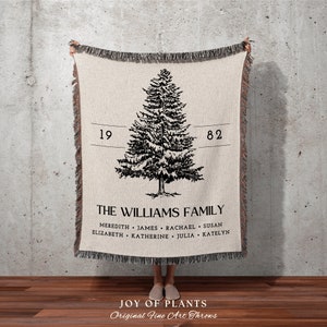 Family Tree Blanket Christmas Gift Custom Family Tree Personalized Tapestry Meaningful | Thoughtful Gift for Grandma Sentimental Family Gift