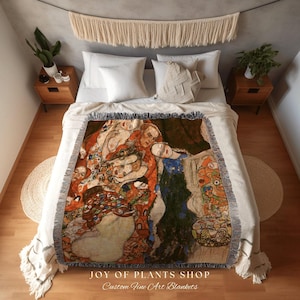 Gustav Klimt &#39;The Bride&#39; Painting Woven Blanket Fine Art | Gustav Klimt Wall Art Tapestry Blanket Woven | Maximalist Home Decor Eclectic Art