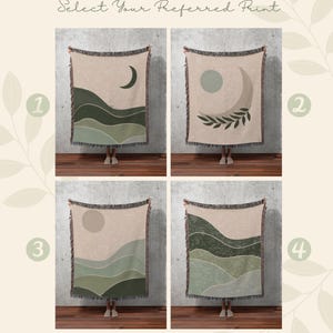 Sage Green Throw Blanket Boho Throw Blanket Woven Abstract Landscape Tapestry | Boho Decor Bedroom Throws Abstract Woven Blanket Boho Decor Bild 10