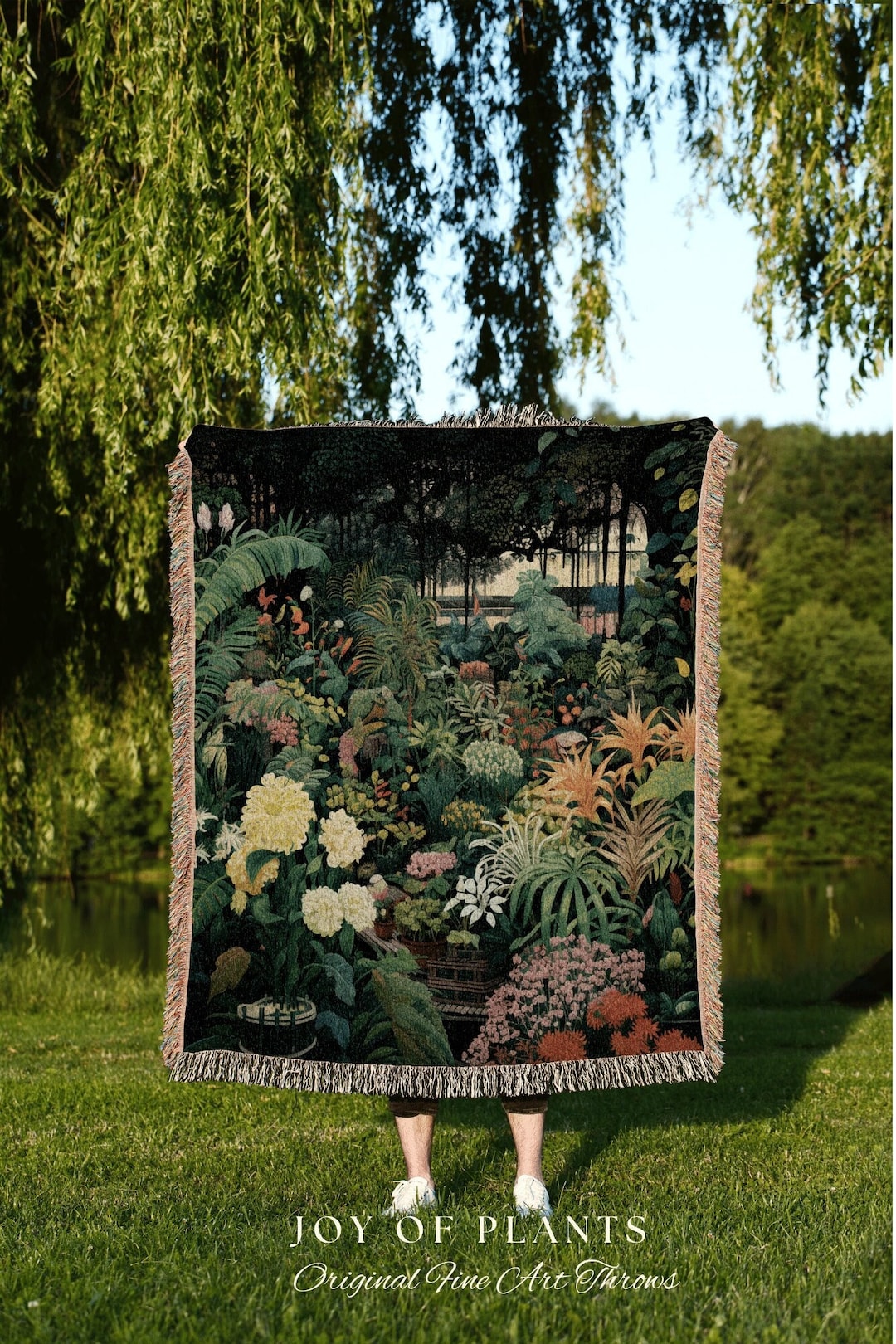 Moody Greenhouse Garden Blanket Vintage Nature Blanket Woven Tapestry