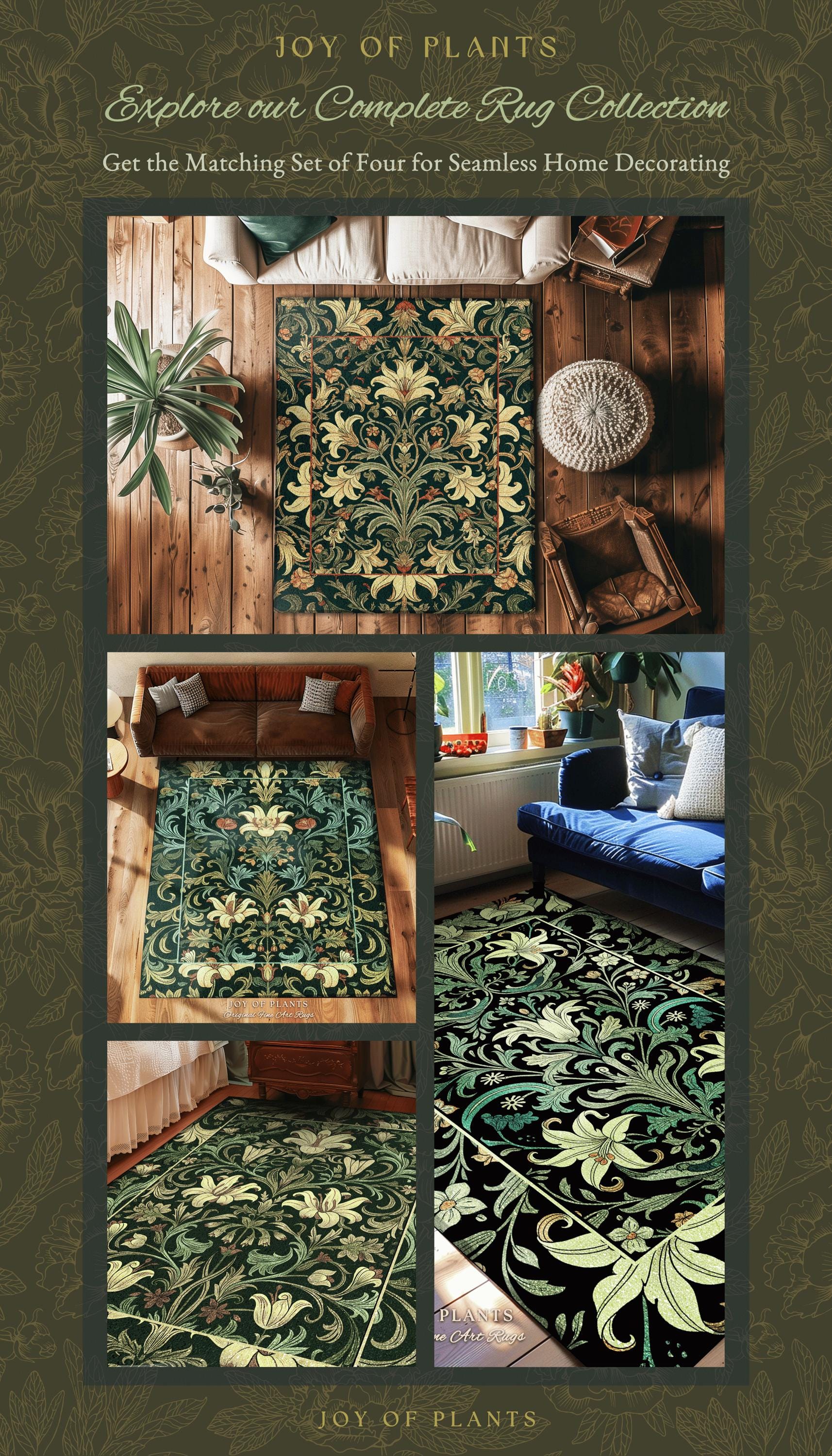 Vintage Green Botanical Art Nouveau Rug William Morris Style Victorian  Floral Design | Dark Academia Woodland Aesthetic Gothic Cottagecore - Etsy  Israel