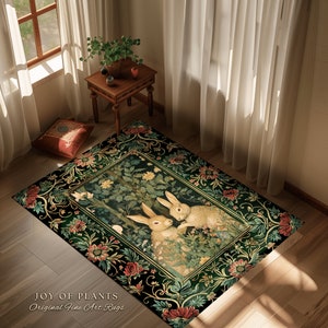 Fairycore Rabbit Decor Rug Botanical Bedroom Decor William Morris ...
