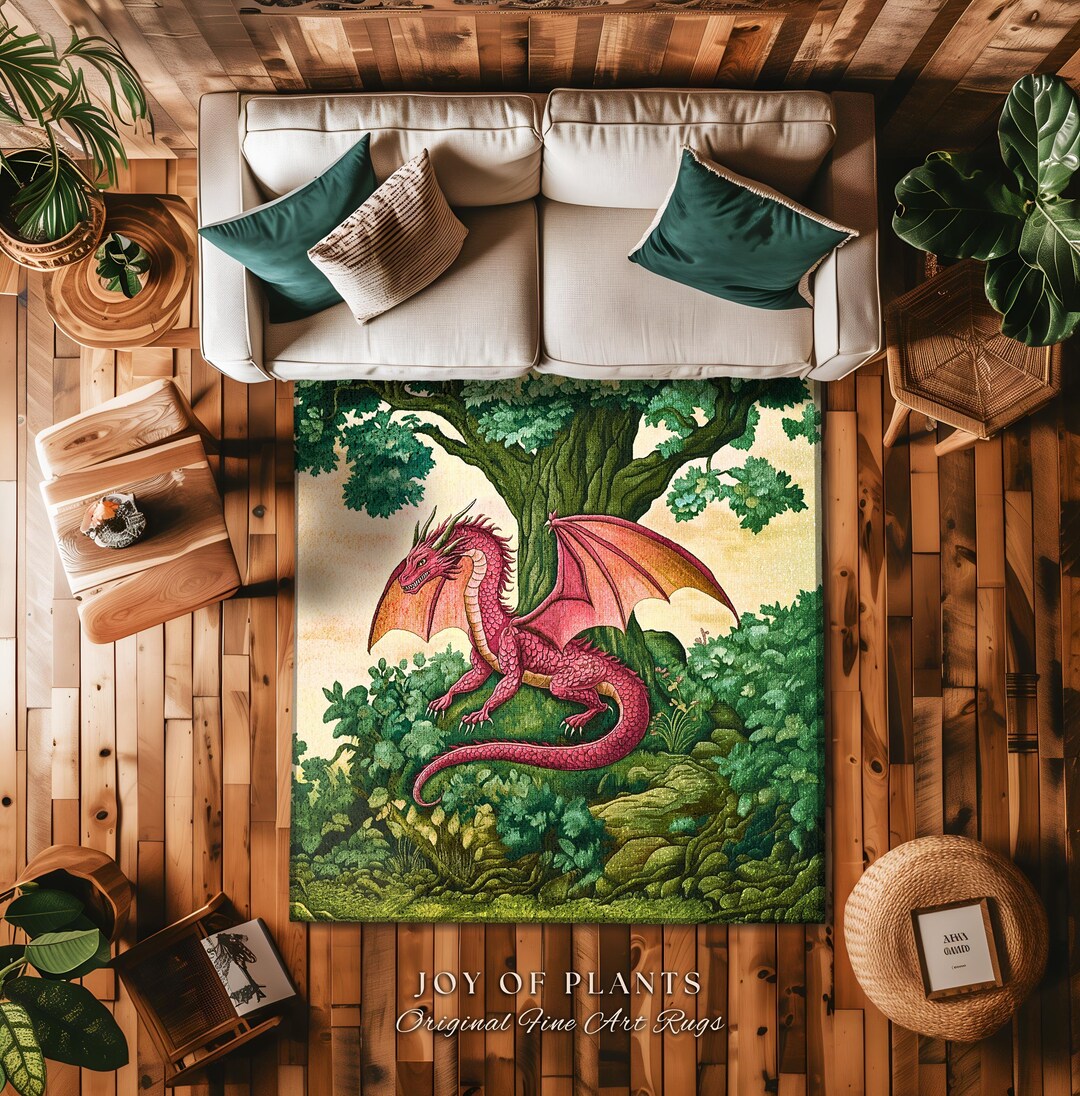 Magical Forest Rug Magical Dragon Rug Mystical Woodland Forest Fantasy Decor | Whimsical ...