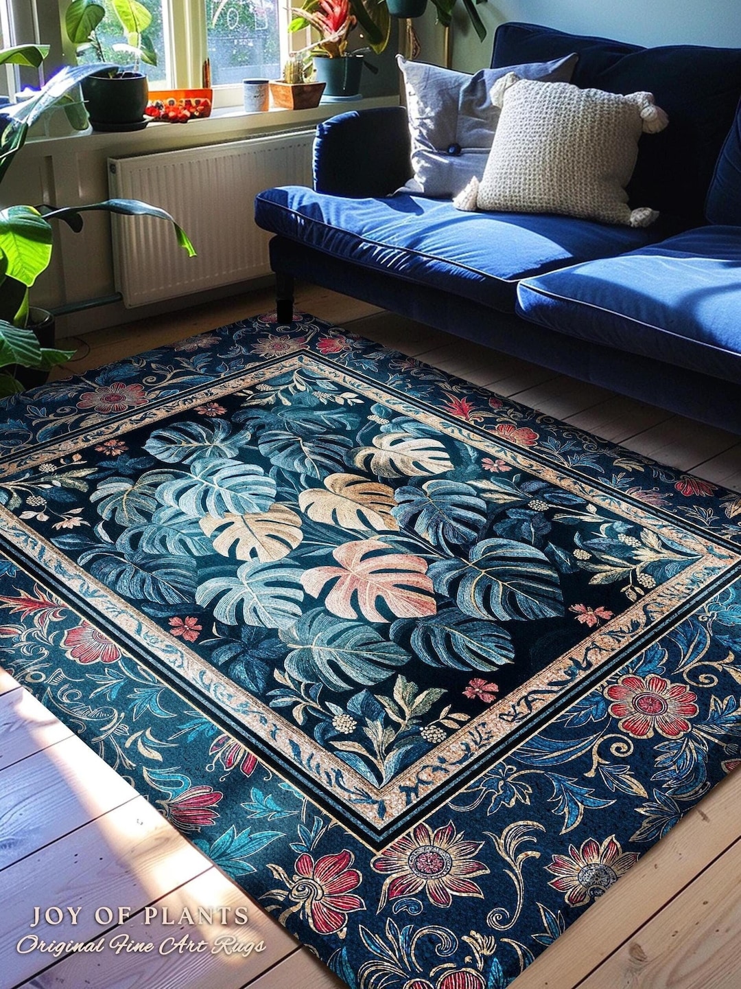 Aethics Rugs Bohemian Aesthetic Maximalist Rug | Dark Botanical Elegant Statement ...