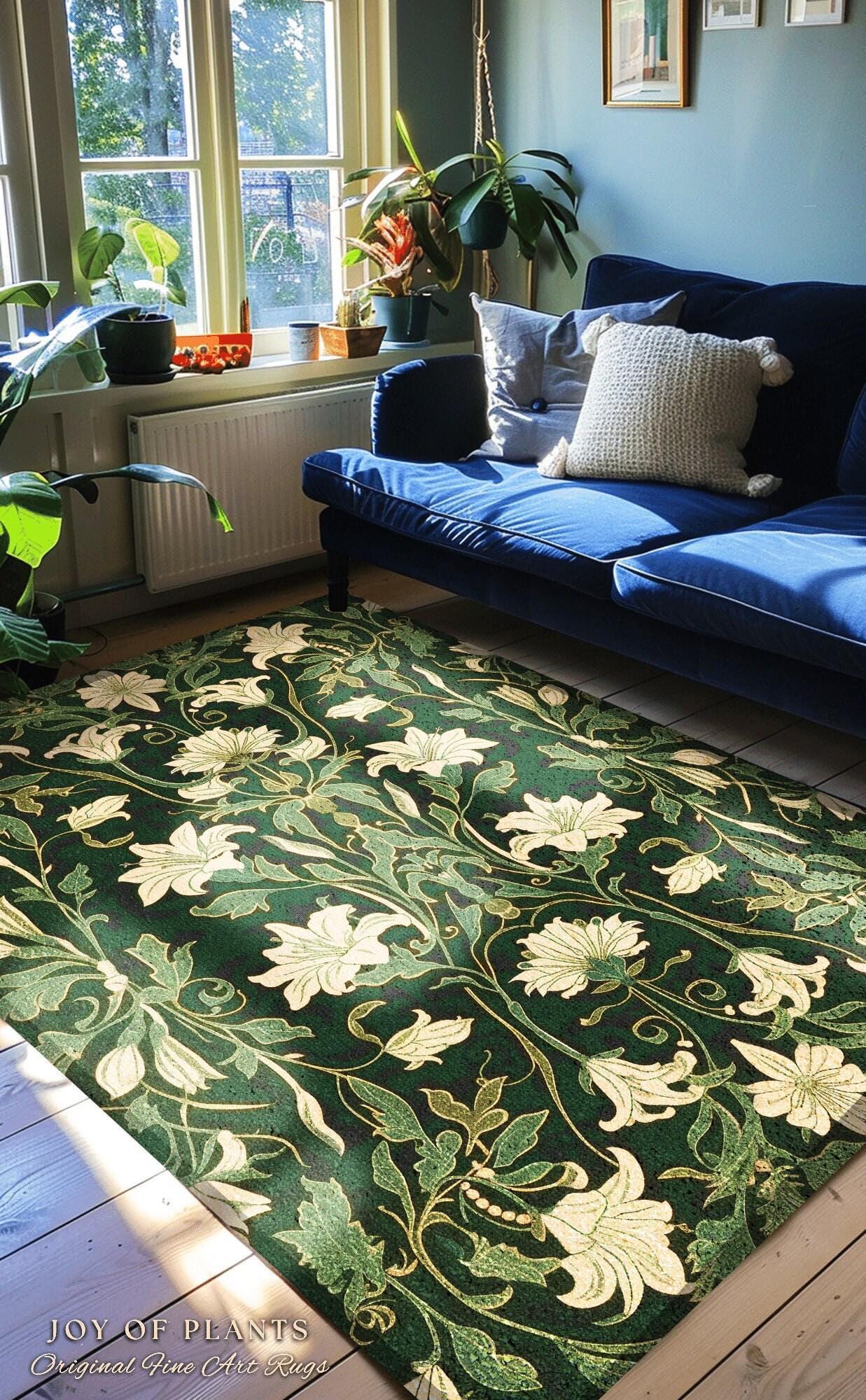 Maximilast Rug Maximalist Bedroom Rug Botanical | Elegant Room Decor Floral Aesthetic ...