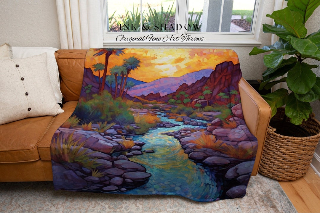Mystic Landscape Blanket Nature Woven Blanket Desert Etsy