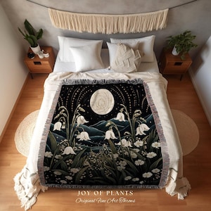Lily of the Valley Birth Flower May Birthday Custom Gift | Woven Blanket Personalized Birth Month Flower Tapestry | March Lily of the Valley
