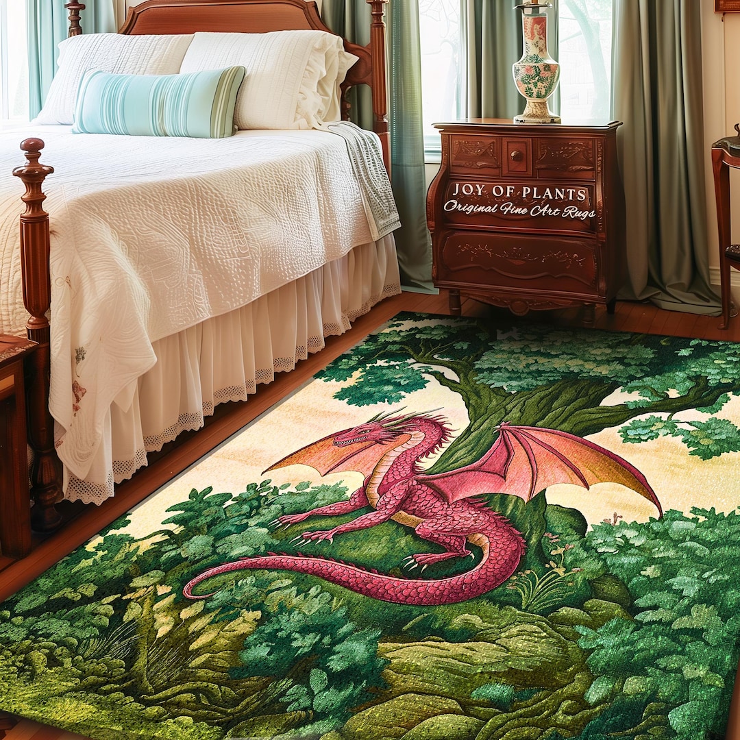 Magical Forest Rug Magical Dragon Rug Mystical Woodland Forest Fantasy Decor | Whimsical ...