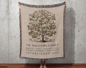 Heritage Blanket Custom Names | Gift Custom Family Tree Personalized Mother&#39;s Day Gift Custom Blanket for Mom Sentimental Family Gift Custom