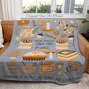 Gift for Anniversary Custom Couples Gift for Wife | Customized Anniversary Gift for Couple | Personalized Anniversary Tapestry Woven Blanket