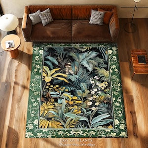 Jungle Leaves Botanical Area Rug | Tropical Jungle Nature Lover Book ...