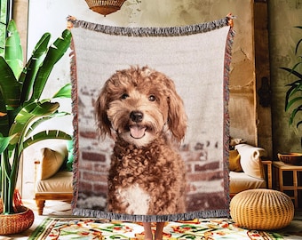 Custom Photo Blanket Personalized Picture Blanket Customizable Special Memory Cotton Woven Throw | Sentimental Gift Personalize Tapestry