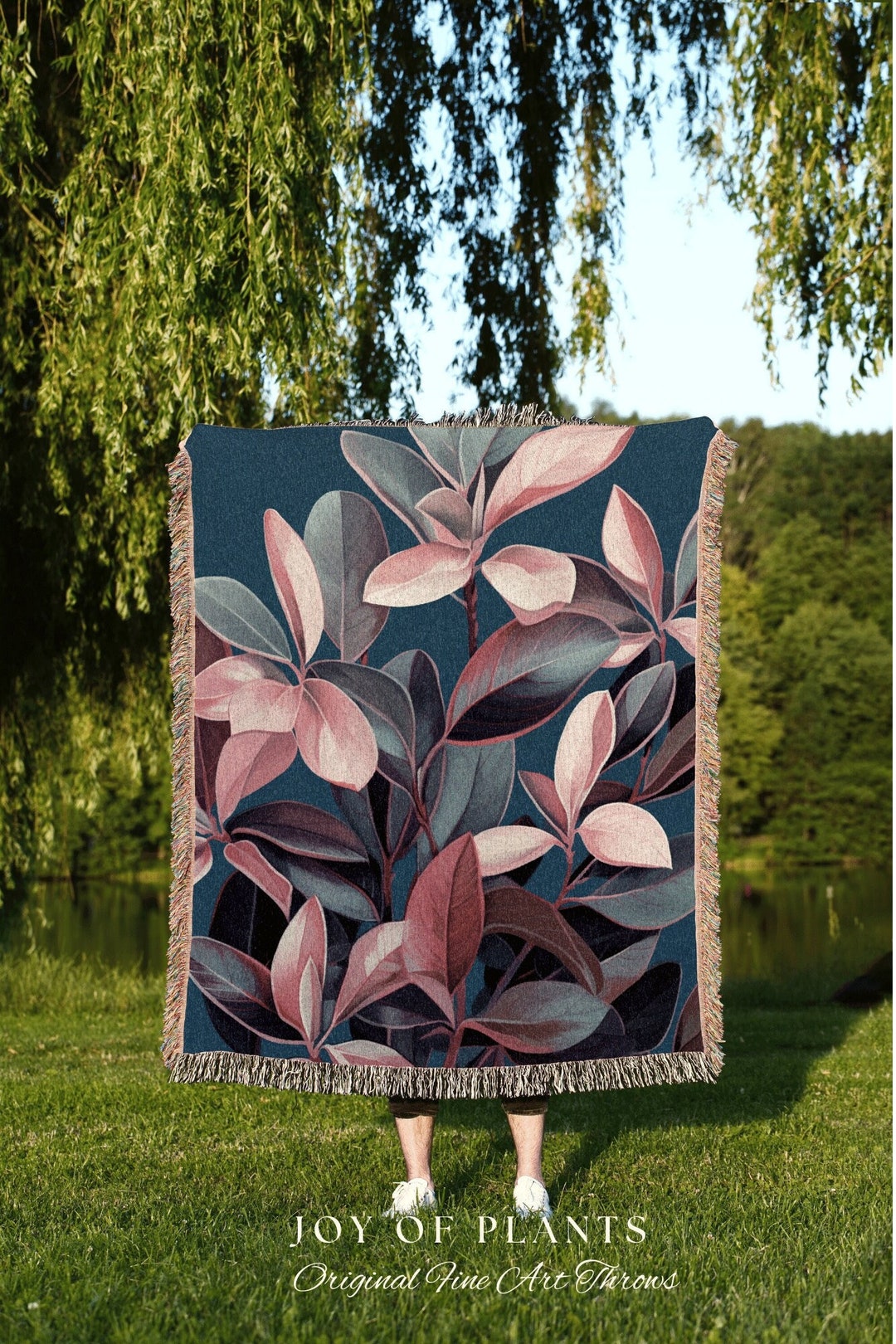 Botanical Houseplant Blanket Ficus Houseplant Blanket Tapestry