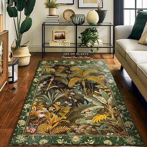 Maximalist Botanical Jungle Area Rug | Exotic Leaf Tropical Nature ...