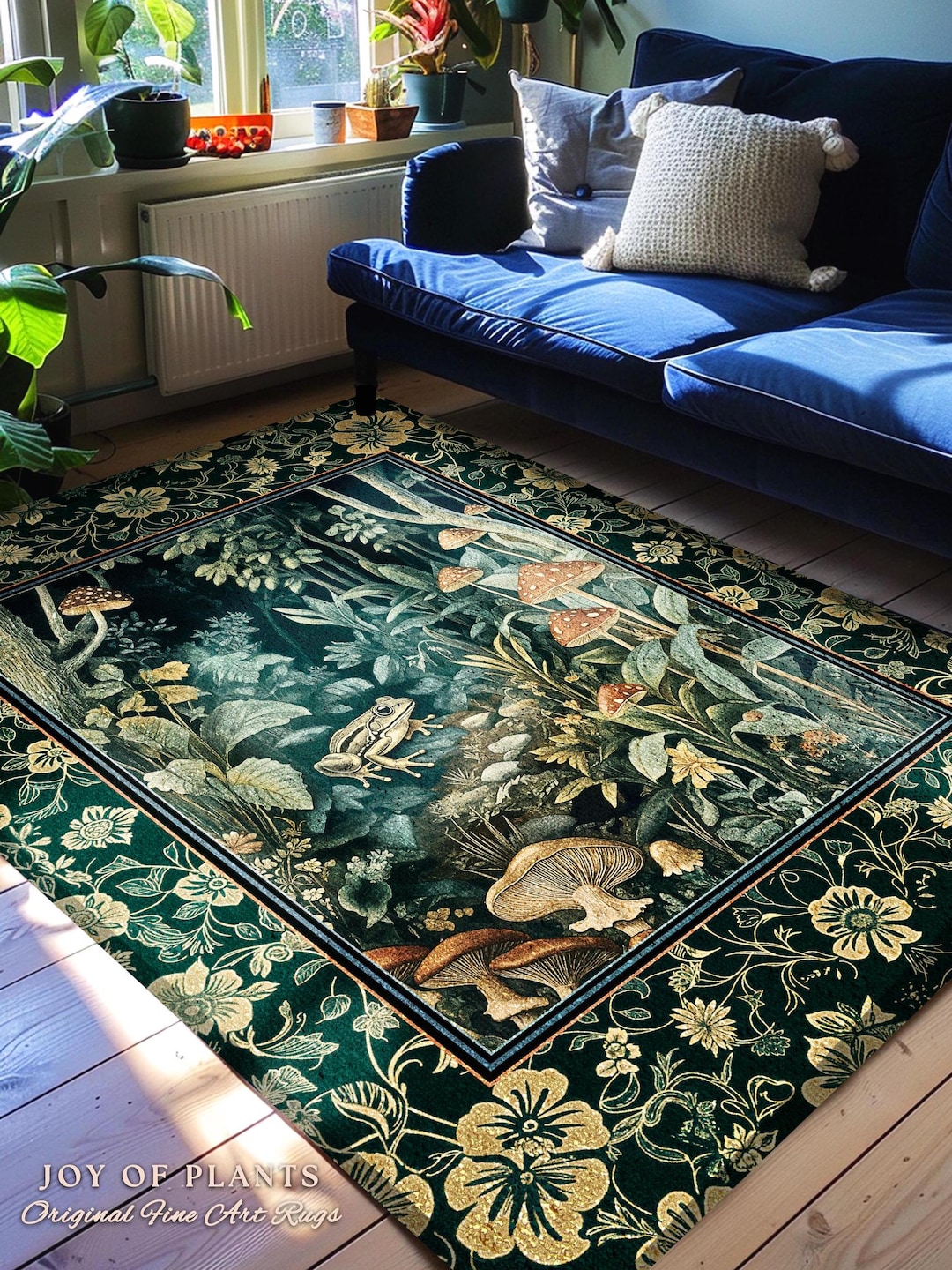 Magical Forest Rug Magical Mushroom Folklore Forest Rug | Cute Woodland Area Rug for ...