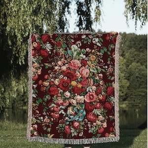 Floral Tapestry Vintage Tapestry Victorian Gothic Decor Woven Tapestry Aesthetic Cottagecore Blanket Woven Colorful Vintage Throw Blanket