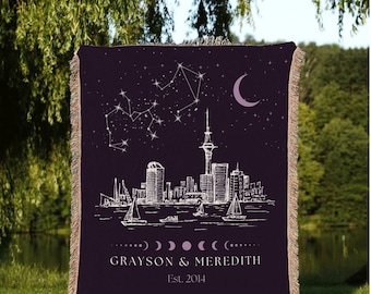 Custom Constellation Zodiac Blanket | Landscape Wall Art Celestial Aesthetic Zodiac Sign Couples Custom Constellation Gift Personalized Star