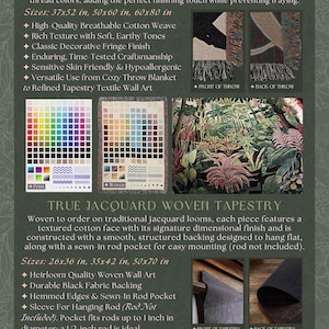 The image is a comparison between printed fabric and woven Jacquard fabric, featuring images of the fabrics in different colors and patterns.