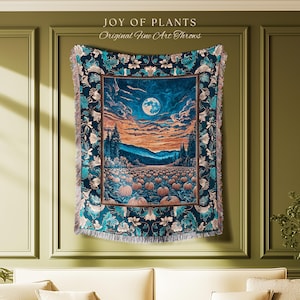 Rustic Autumn Pumpkin Patch Tapestry | Cute Spooky Boho Halloween Decor Whimsigoth Fall Aesthetic Throw Blanket Dark Academia Moody Occult |