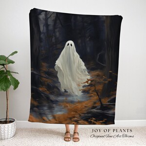 Dark Academia Room Decor Ghost Blanket Woven Throw | Macabre Wall Art Occult Decor Spooky Ghost Tapestry Gothic Gift Dark Cottagecore Decor image 6