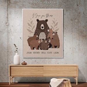 Personalized Mama Bear Blanket | Custom Family Gift for Mom with Grandchildren Names Sentimental Parent Tapestry Woven Throw Boho image 10