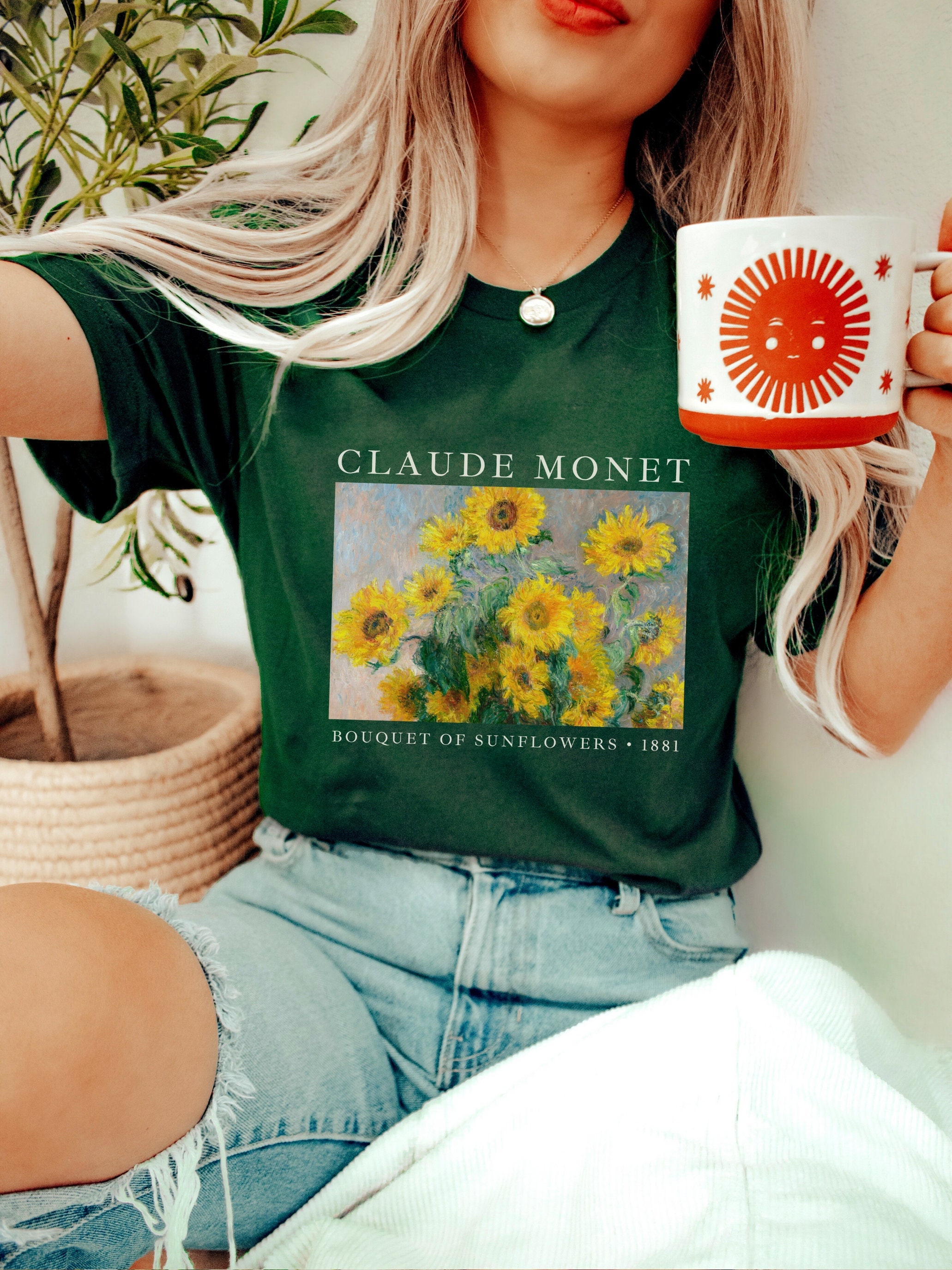 Bouquet of Sunflowers Monet Painting Sunflower Shirt Claude 