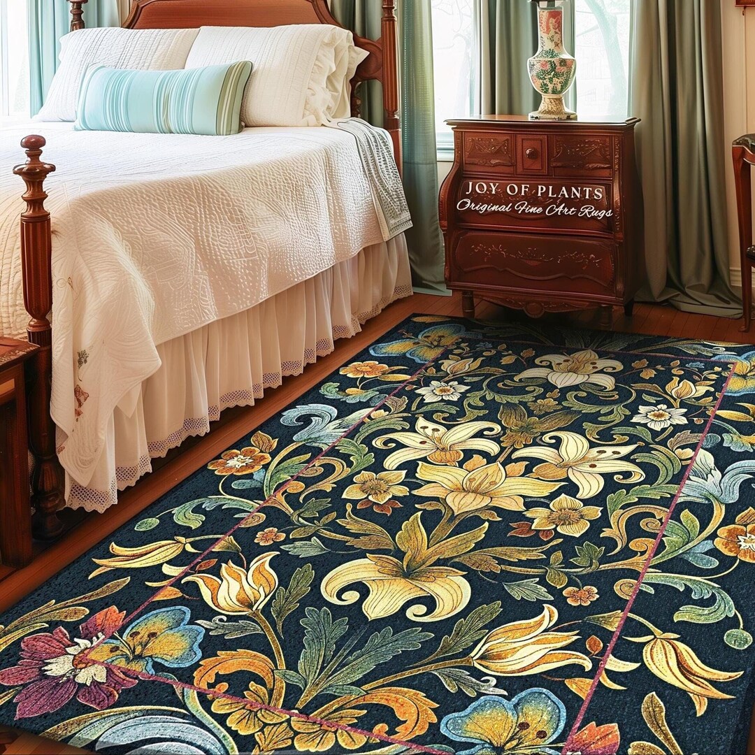 Rustic Farmhouse Floral Rug Country Cottage Charm | Soft Cottagecore ...