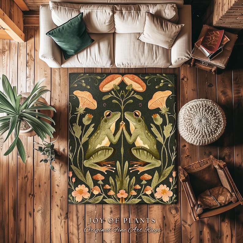 Toadstool Rug Woodland Whimsy Cottagecore Accent Rug | Boho Floral Bedroom Aesthetic ...