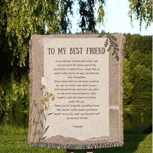 Custom Best Friend Blanket Personalized | Meaningful Gift for Best Friend Custom | Handwriting Blanket Custom Gift Sentimental Gift for Her