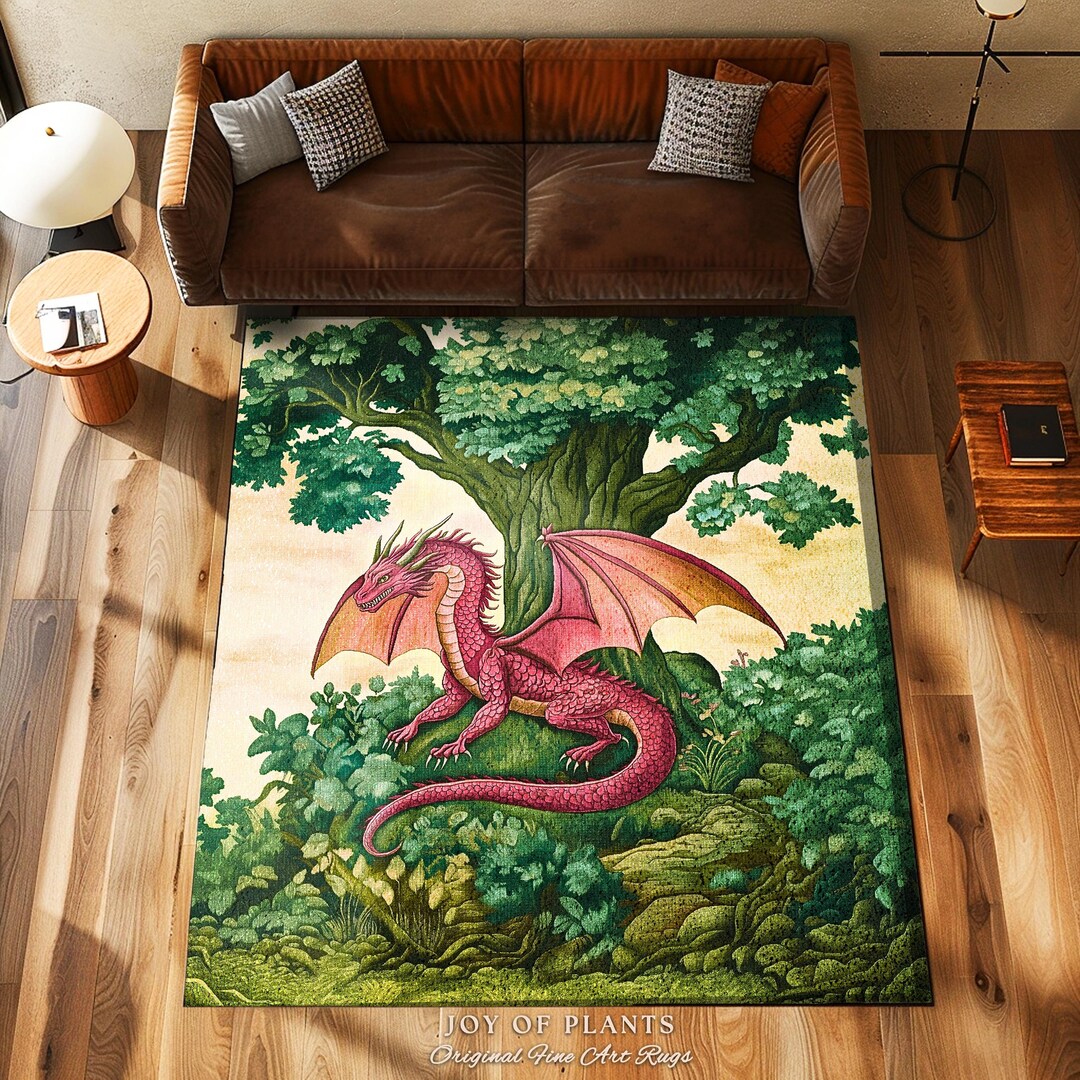 Fantasy Rug Collection Magical Dragon Rug Mystical Woodland Forest Fantasy Decor Whimsical ...