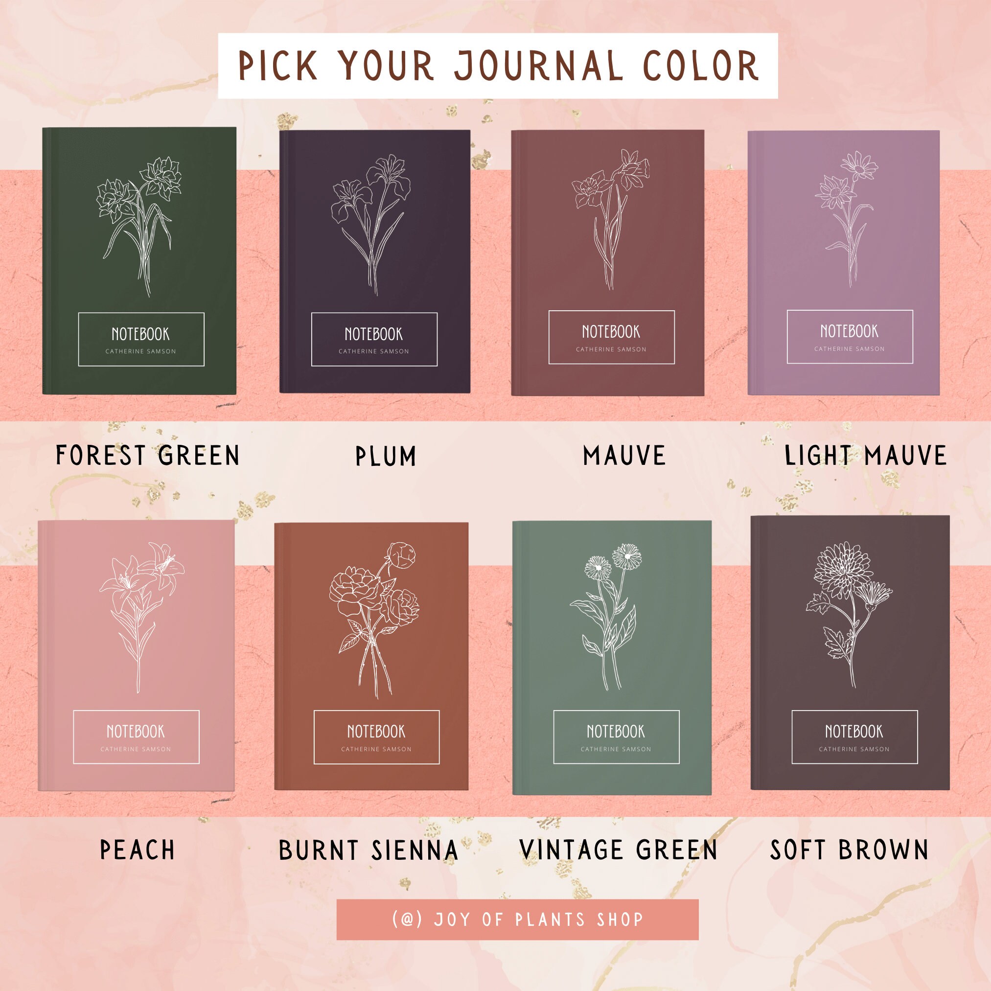 Birth Month Flower Gift Birth Flower Personalized Journal Etsy Australia