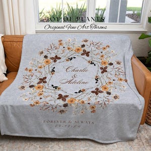 His and Hers Wedding Blanket | Personalized Last Name Gift Blanket Boho Wedding Monogram Couple Keepsake Blanket Anniversary Mr and Mrs Gift