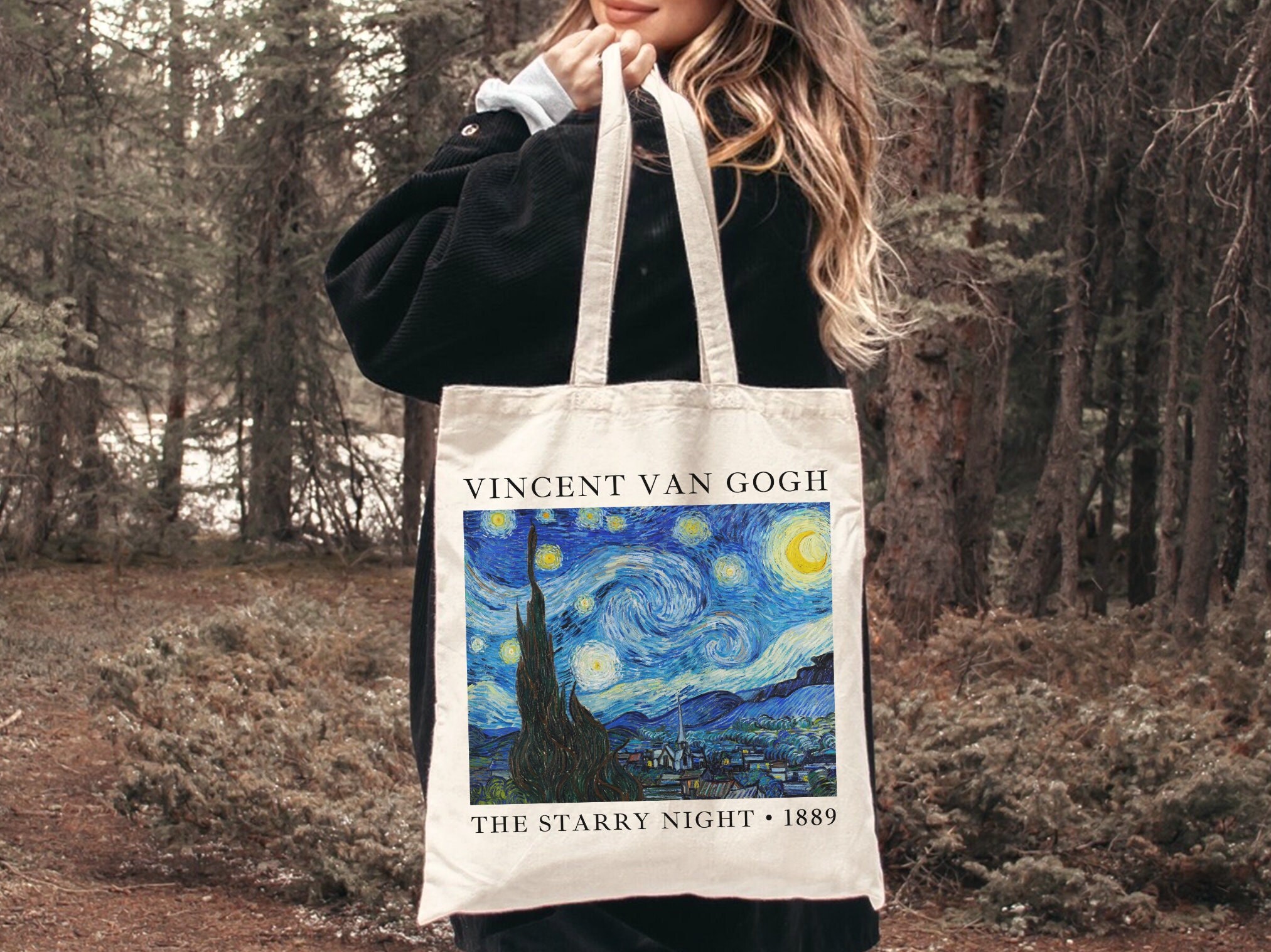 Van Gogh Almond Thick Canvas Tote Bag