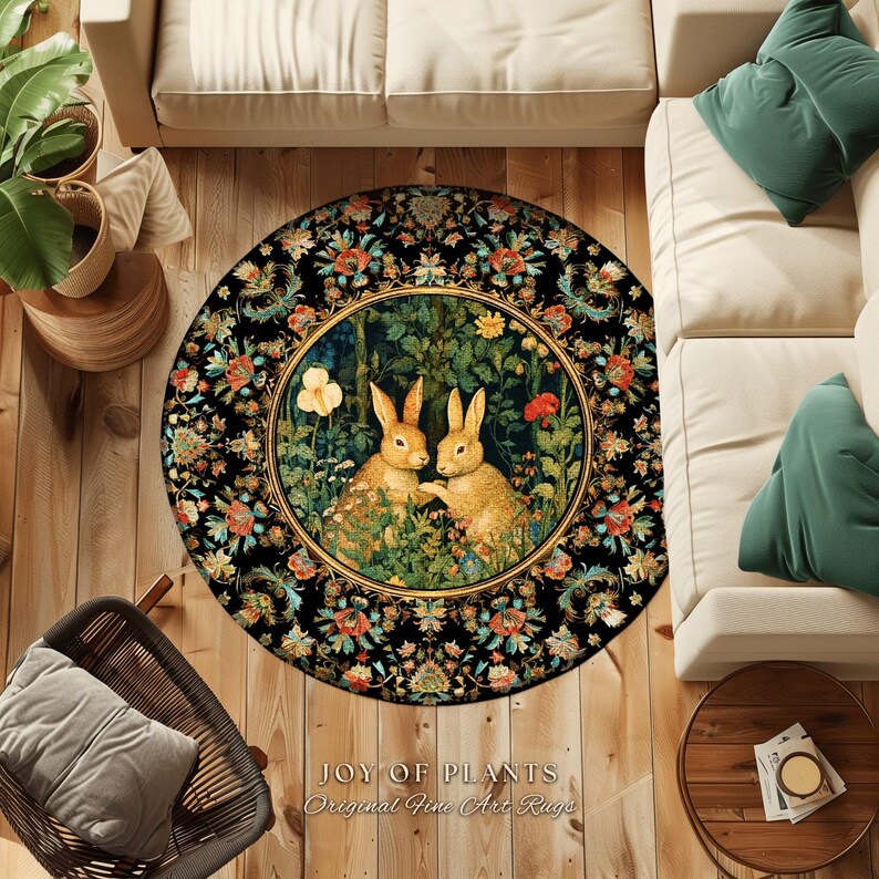 Fairycore Rabbit Decor Rug | Botanical Bedroom Decor William Morris ...