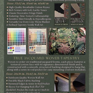 The image is a comparison between printed fabric and woven Jacquard fabric, featuring images of the fabrics in different colors and patterns.