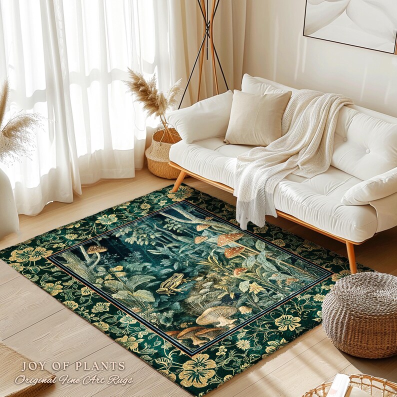 Toadstool Rug Magical Mushroom Folklore Forest Rug | Cute Woodland Area Rug for ...
