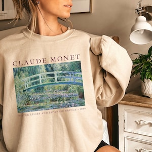 Monet 'Water Lilies and Japanese Bridge' | Light Academia Sweatshirt | Monet Shirt | Art History T Shirts | Artsy 90s Aesthetic Sweatshirt |