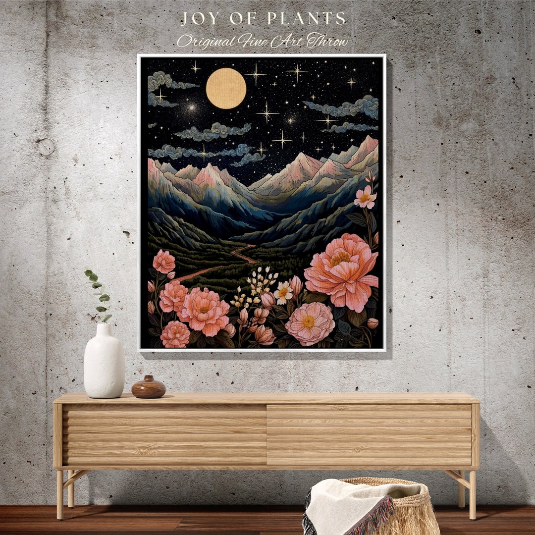 Peony Birth Flower Landscape Custom November Birthday Gift Woven