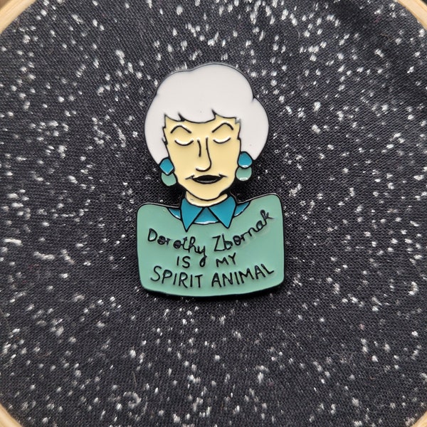 Dorothy Golden Girls Enamel Brooch Magnet needle minder Bea Arthur