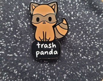 Trash Panda Raccoon Cutie Enamel Brooch Magnet needle minder