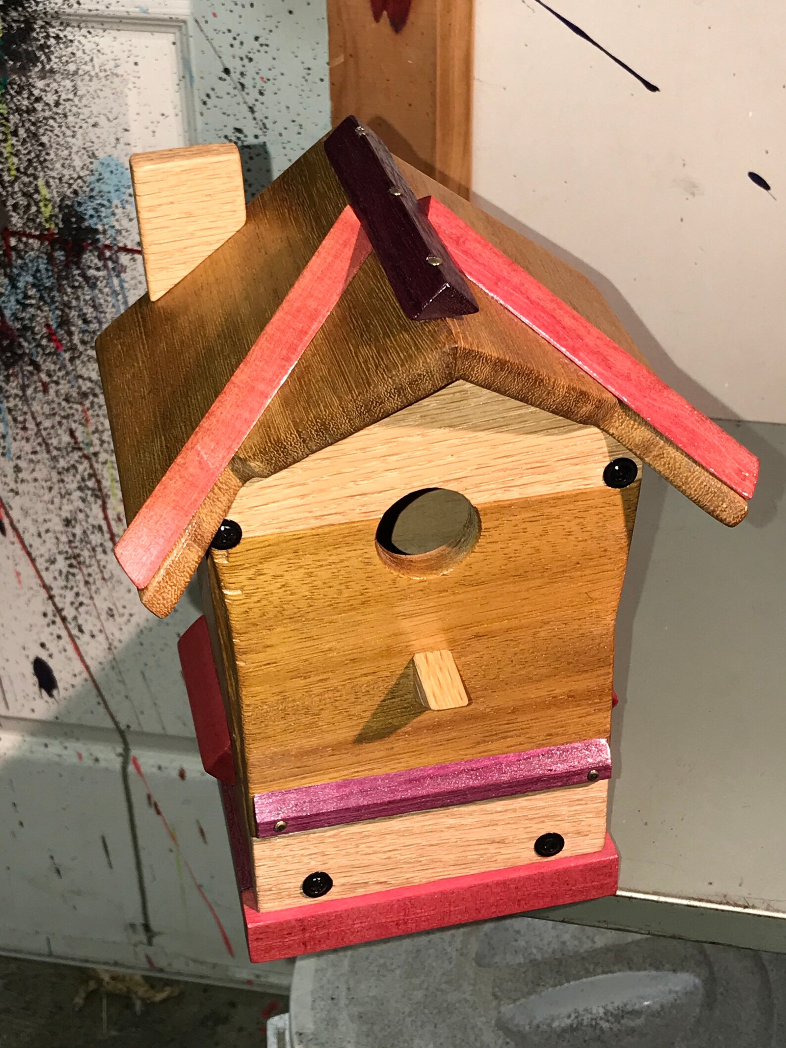 Hand made birdhouse. Made from exotic woods from all over the Etsy