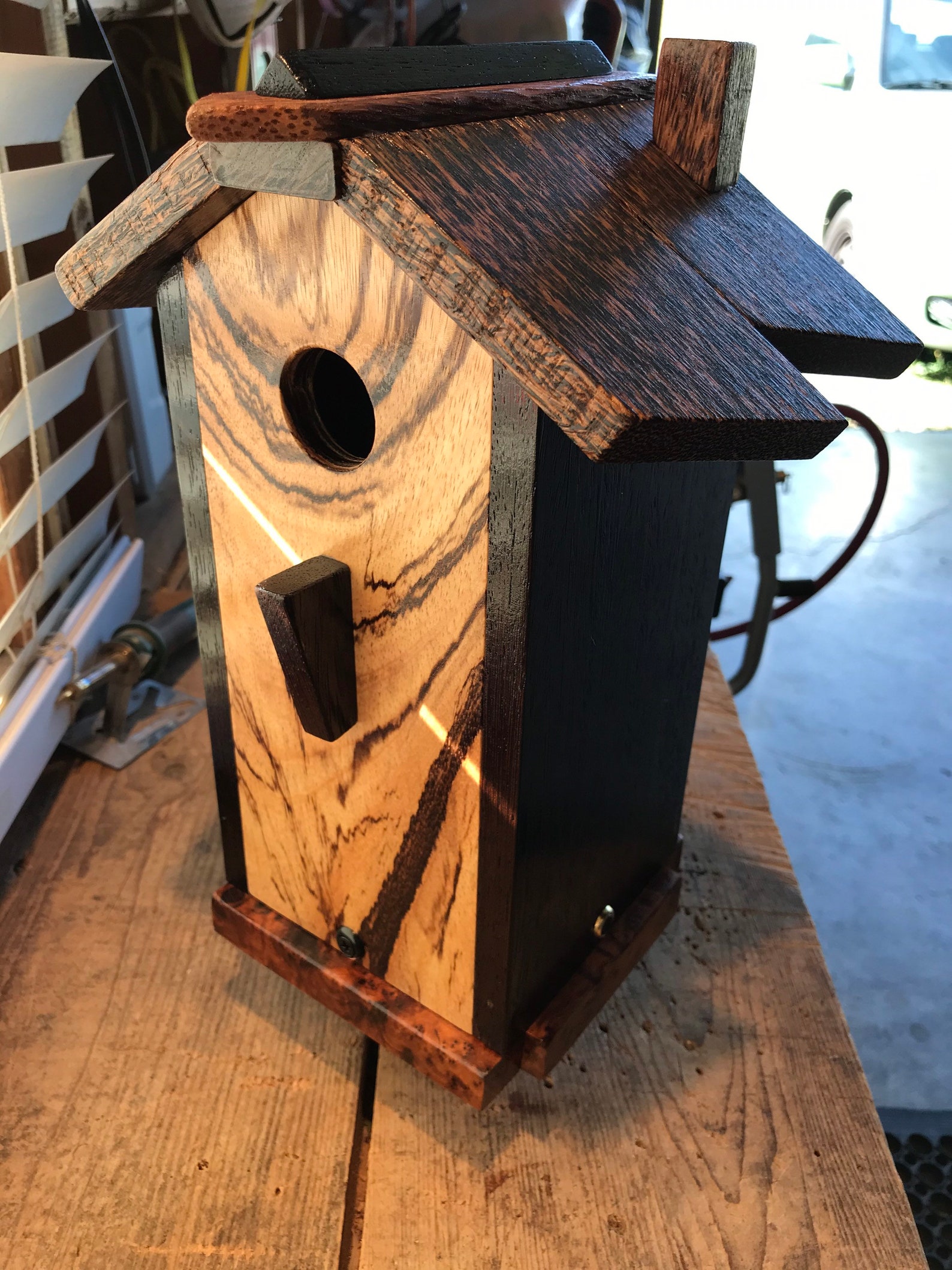 Unique handmade exotic wood birdhouse Etsy