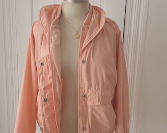 Vintage peach windbreaker 80s 90s pastel jacket