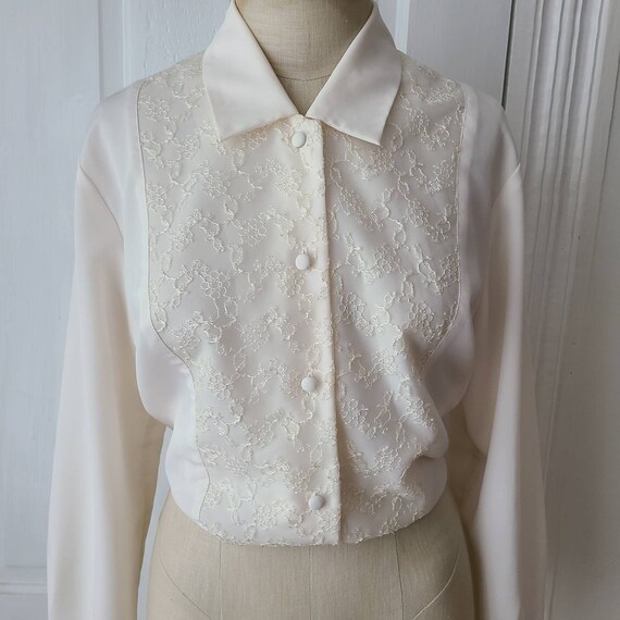 Vntg ivory lace romantic poet academia librarian … - image 2