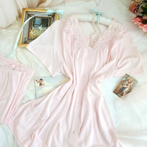 Vintage ballet pink 2 piece pajama set