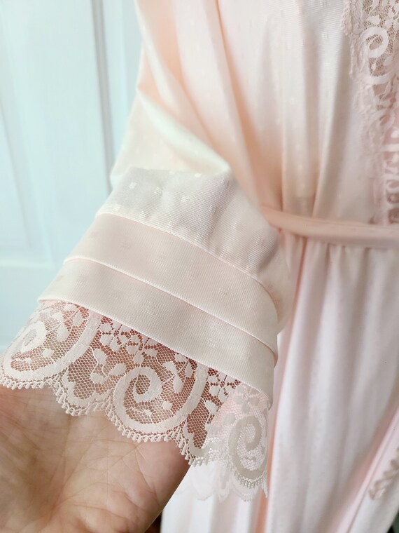 Romantic vintage ballet pink nightgown peignoir s… - image 8