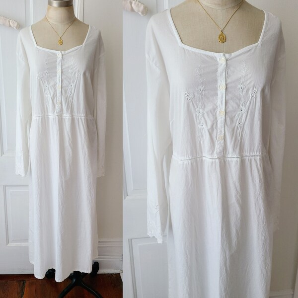 Vintage XXL cotton cottagecore edwardian nightgown