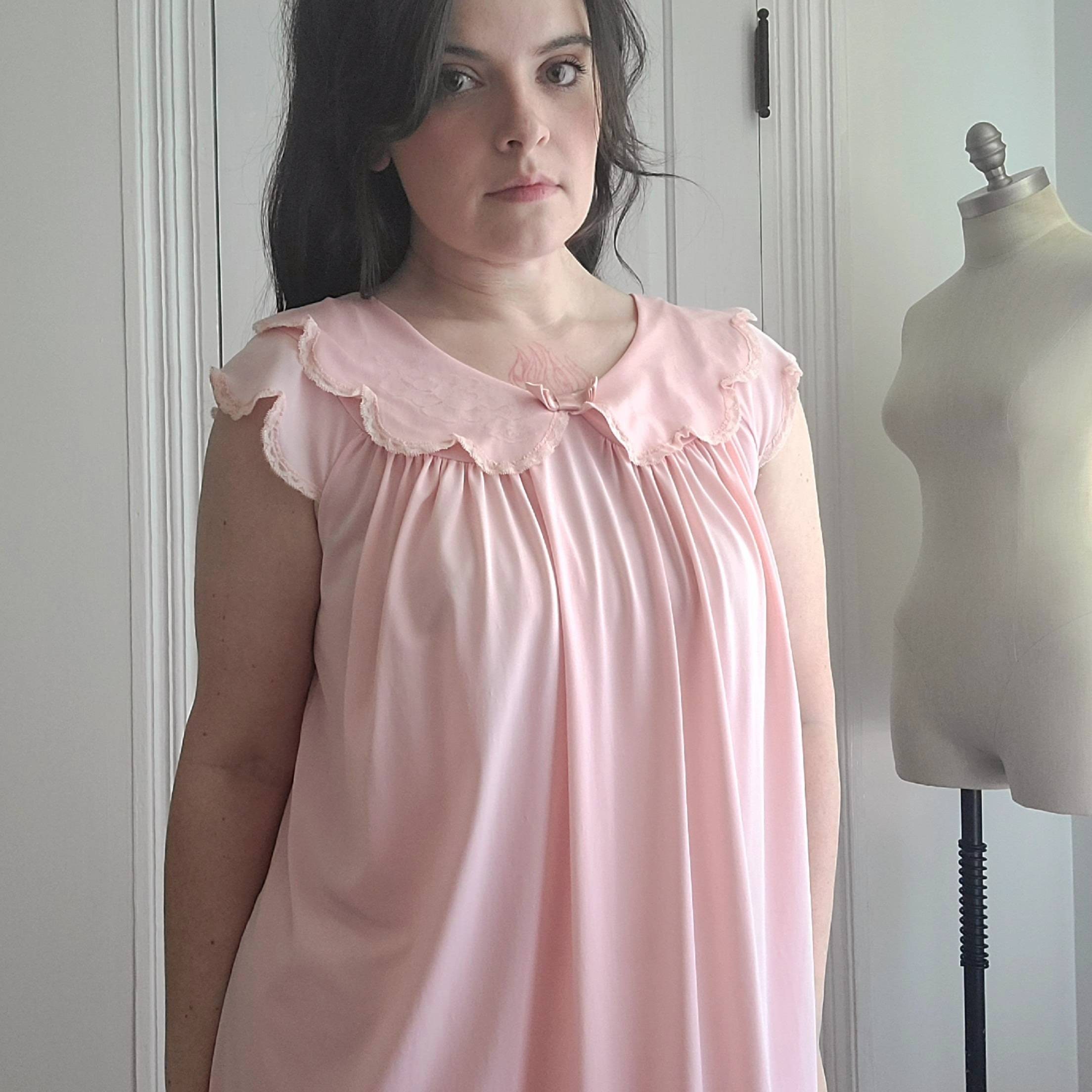 Vintage Blush Pink Babydoll Nightgown 