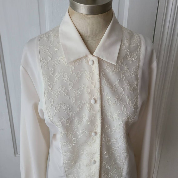 Vntg ivory lace romantic poet academia librarian … - image 3